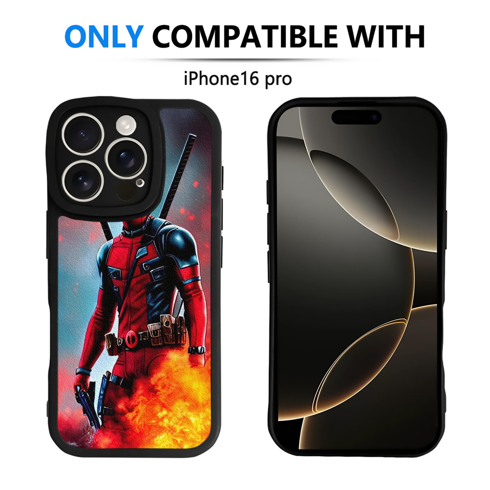 （画像用） Deadpool デッドプール 【iPhone 16シリーズ対応】シリコンスマホケース（レザー調） 材質：シリコン